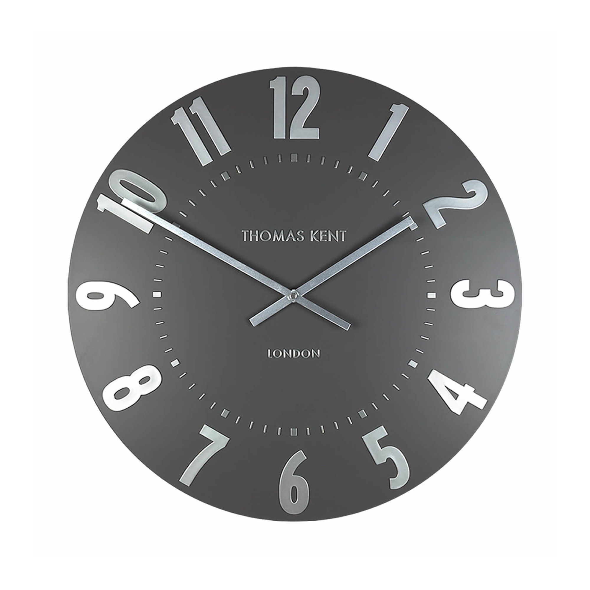Mulberry Graphite Silver 30cm Wall Clock Resin (AMC12015)